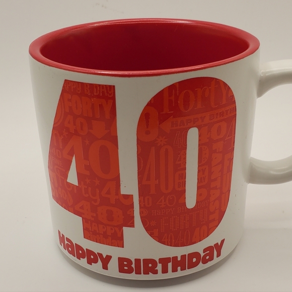 Only At Hallmark Red And White 40 th Happy Birthday Mug Celebration Gift - Picture 4 of 10